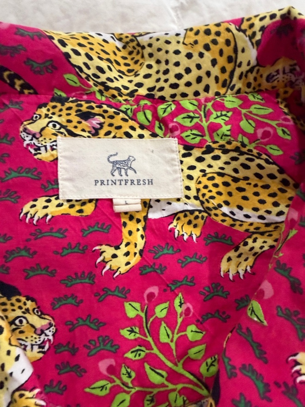 Vibrant Pink Leopard Print Short Pajama Set - Picture 5 of 5